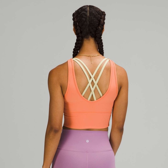 Lululemon Power Pivot Ribbed Tank Top Golden Apricot 2 - Picture 5 of 9